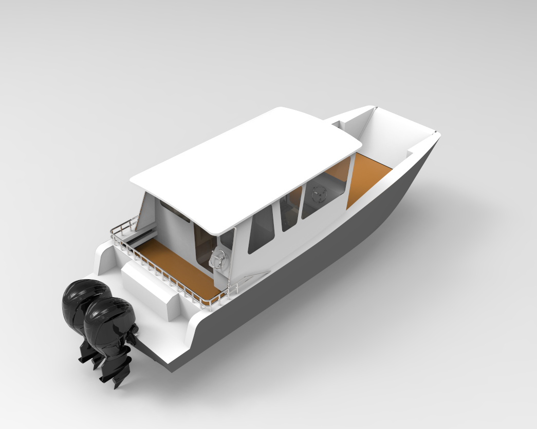 Aluminum landing craft design - 30ft commercial vessel with CNC cut files
